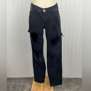 One Teaspoon Distressed Black Jeans Size 27